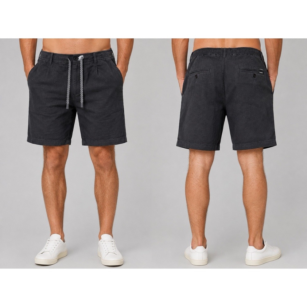 Tommy Bahama SHORTS Men's XXL LINEN BLEND DRWSTRING GRAY Short Vacation Travel